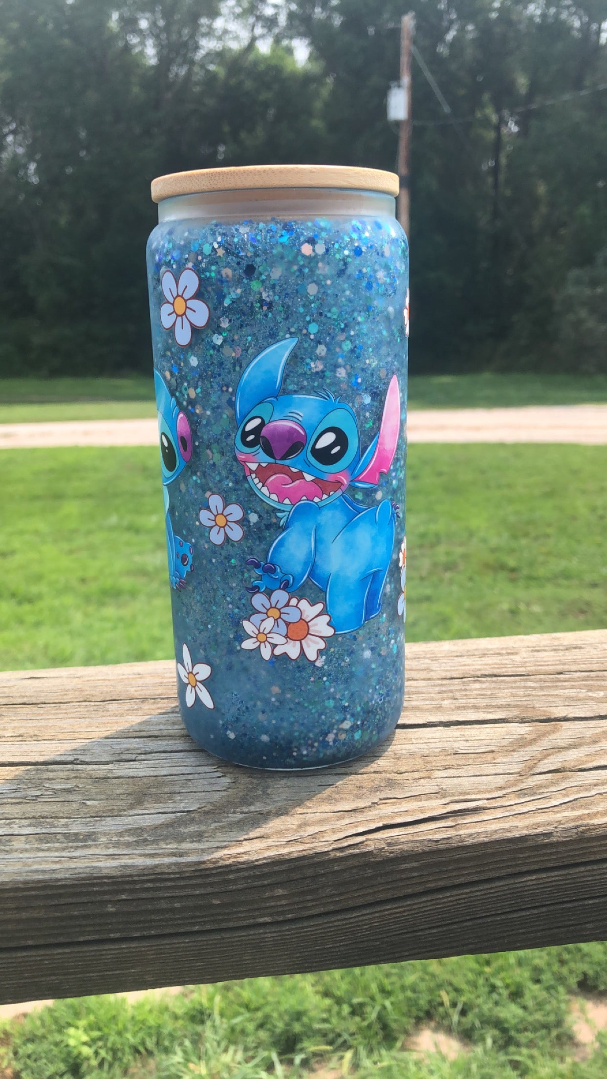 16oz Stitch Snowglobe Tumbler