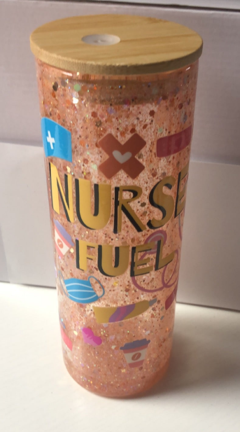 25oz Nurse Fuel Snowglobe Tumbler